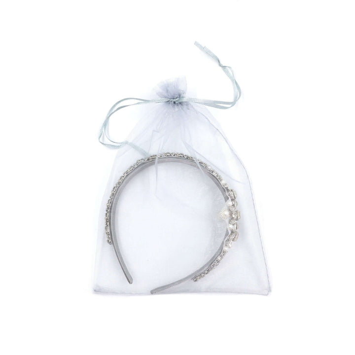 Vintage Bridal Headband Tiara with Bejeweled Pearls & Crystals