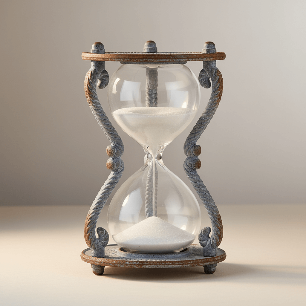 Vintage Metal and Glass Hourglass Timer Clock