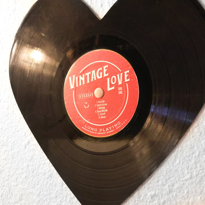 Upcycled Vinyl Record Heart Wall Art