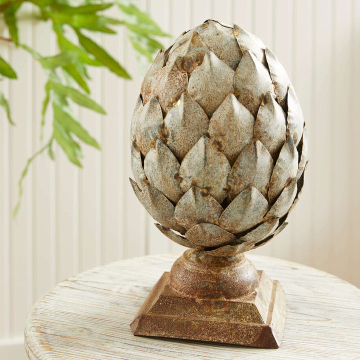 Vintage Galvanized Metal Artichoke Finial
