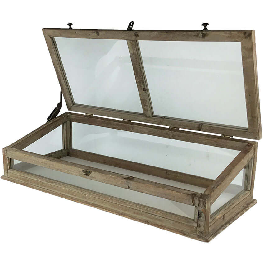 Vintage Glass Display Case with Wooden Frame – Vintage Shopper