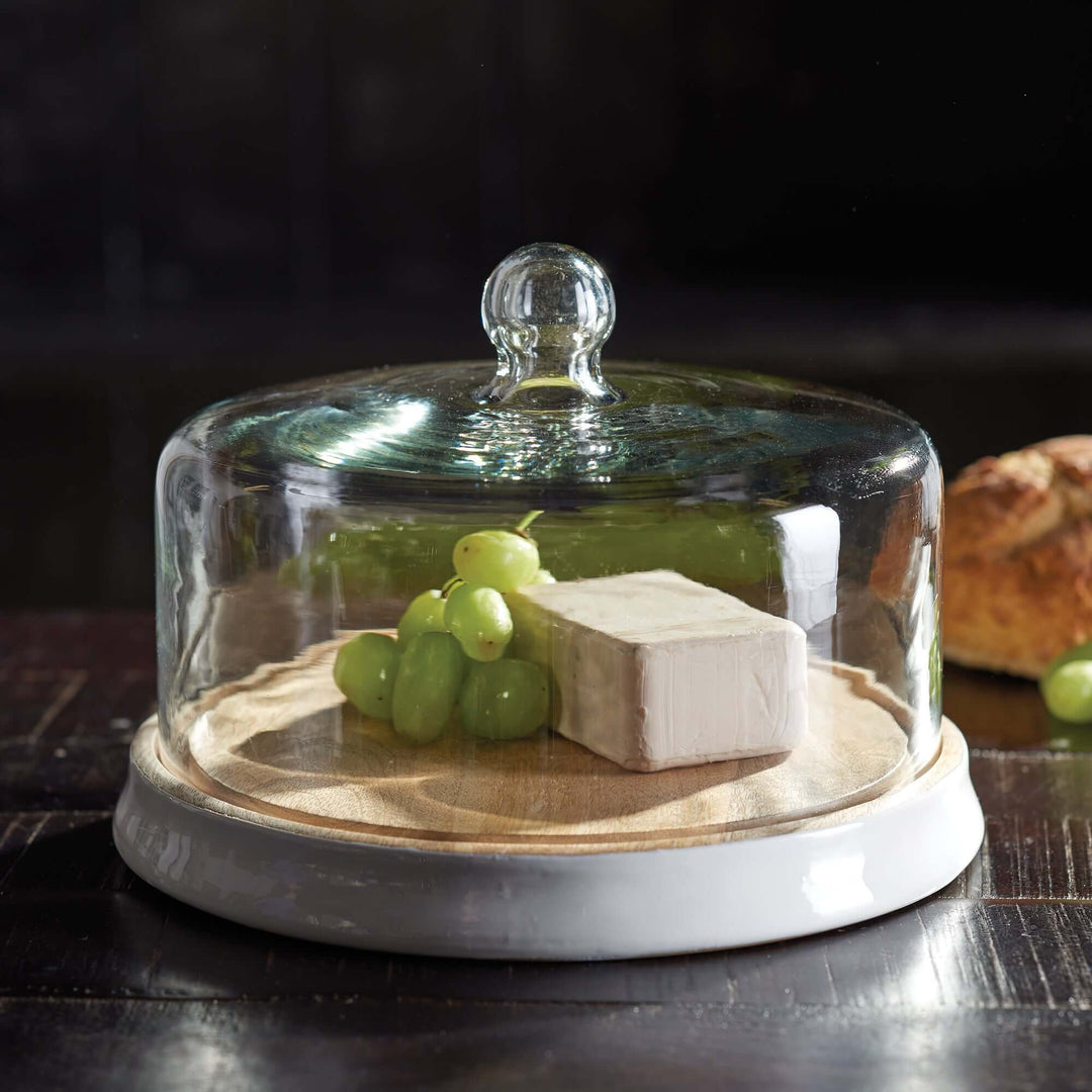 Vintage Glass and Wood Cloche