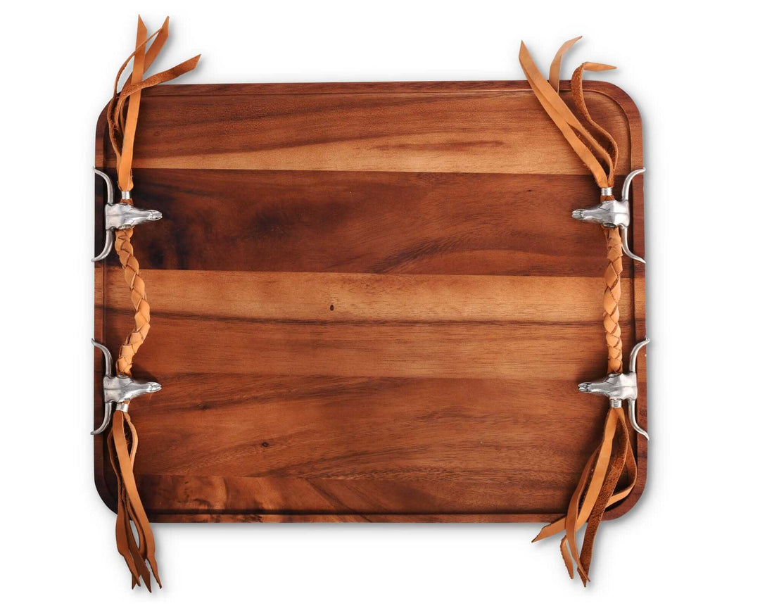 Western Long Horn Skull Serving Tray