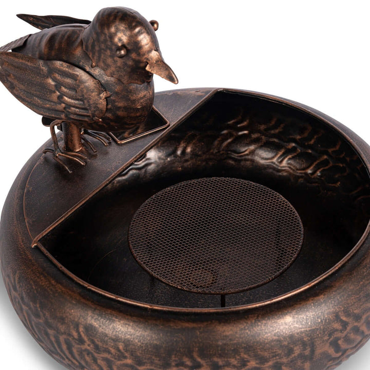 Folk Art Little Bird Fountain, Black Bronze
