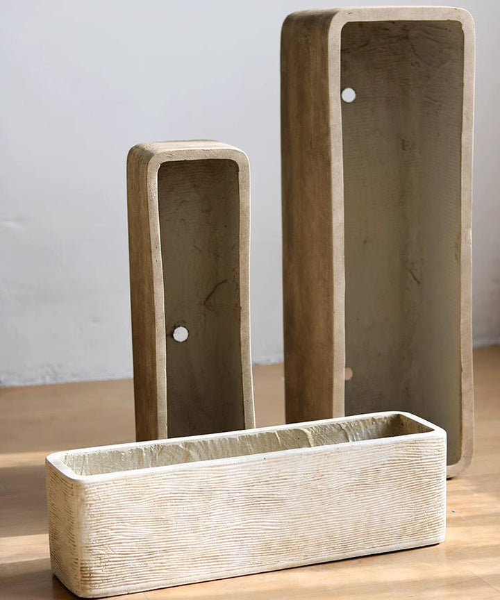 Modern Rectangular Textured Planter