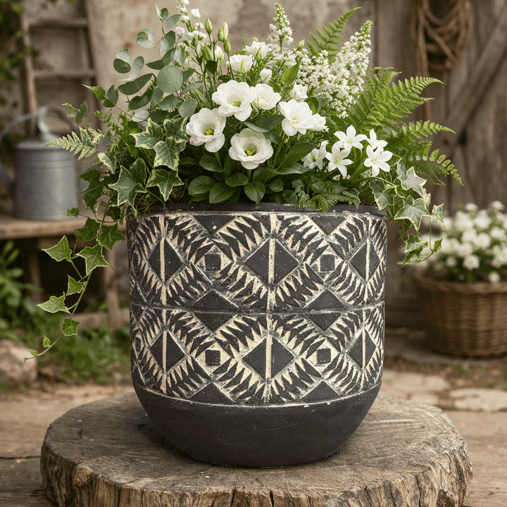 Aboriginal Planter Black