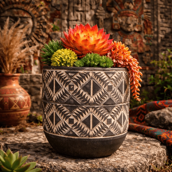 Aboriginal Planter Black