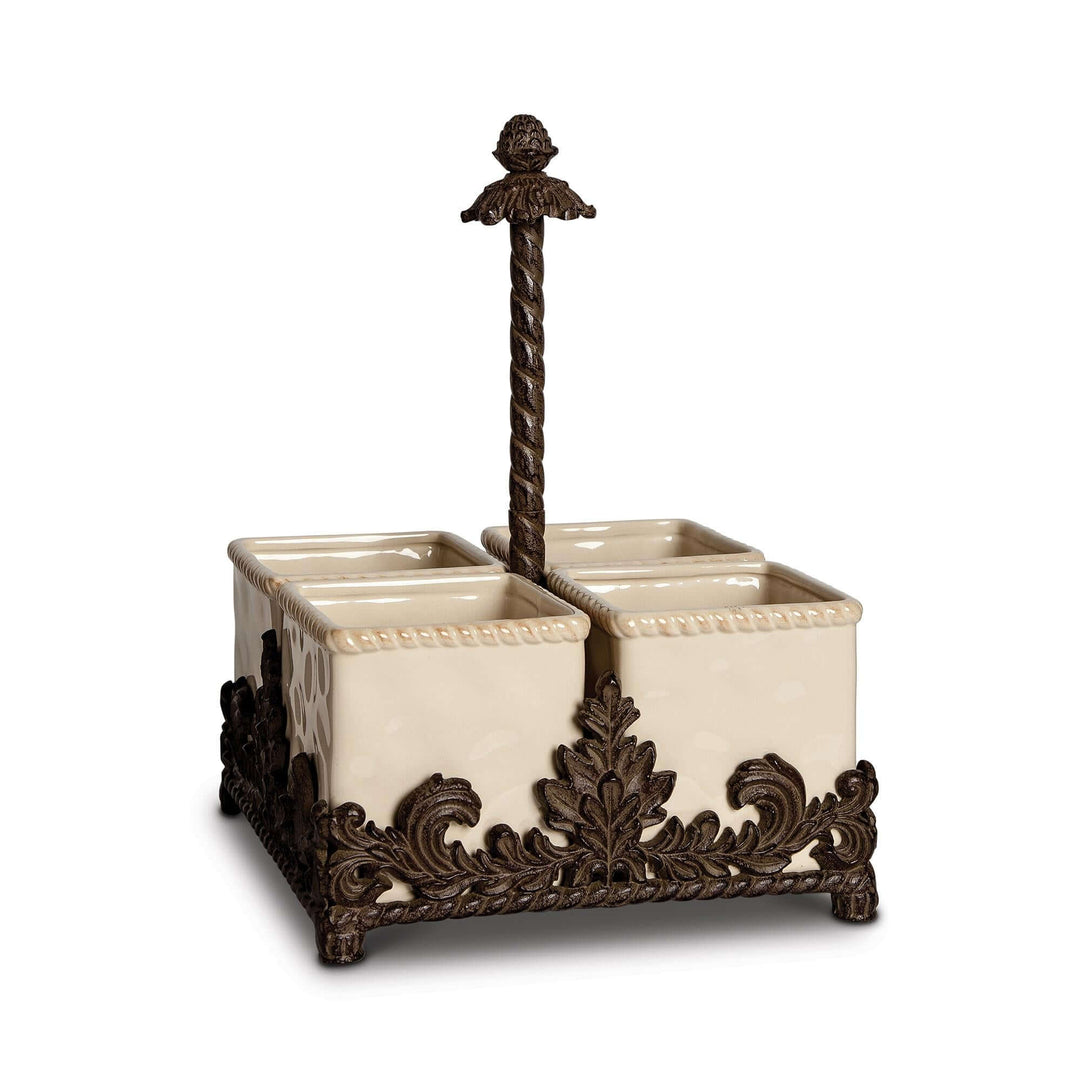 Acanthus Stoneware Flatware Caddy