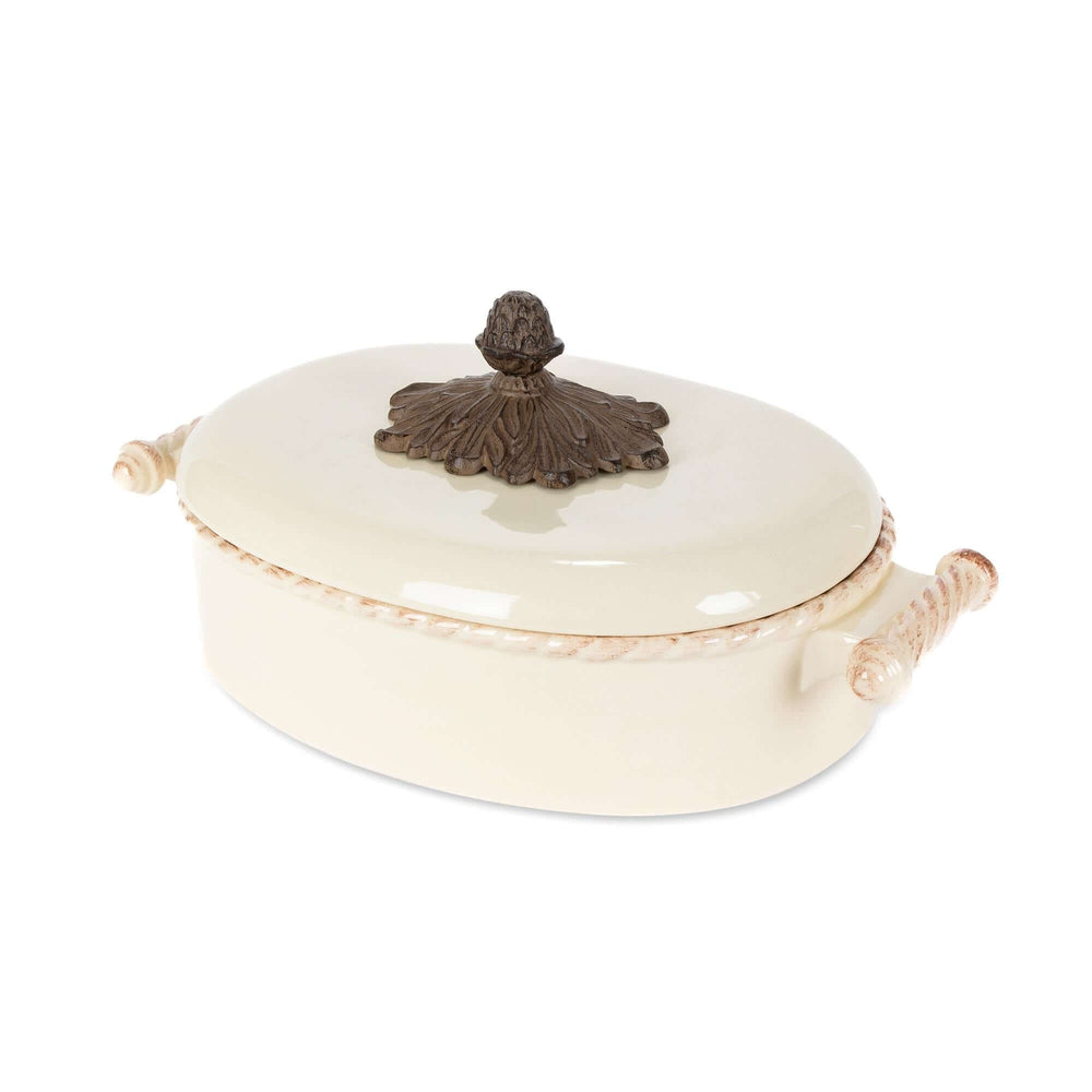 Acanthus Stoneware Lidded Casserole Dish