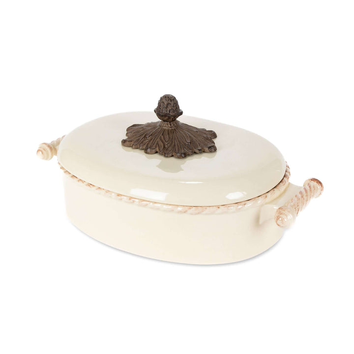 Acanthus Stoneware Lidded Casserole Dish