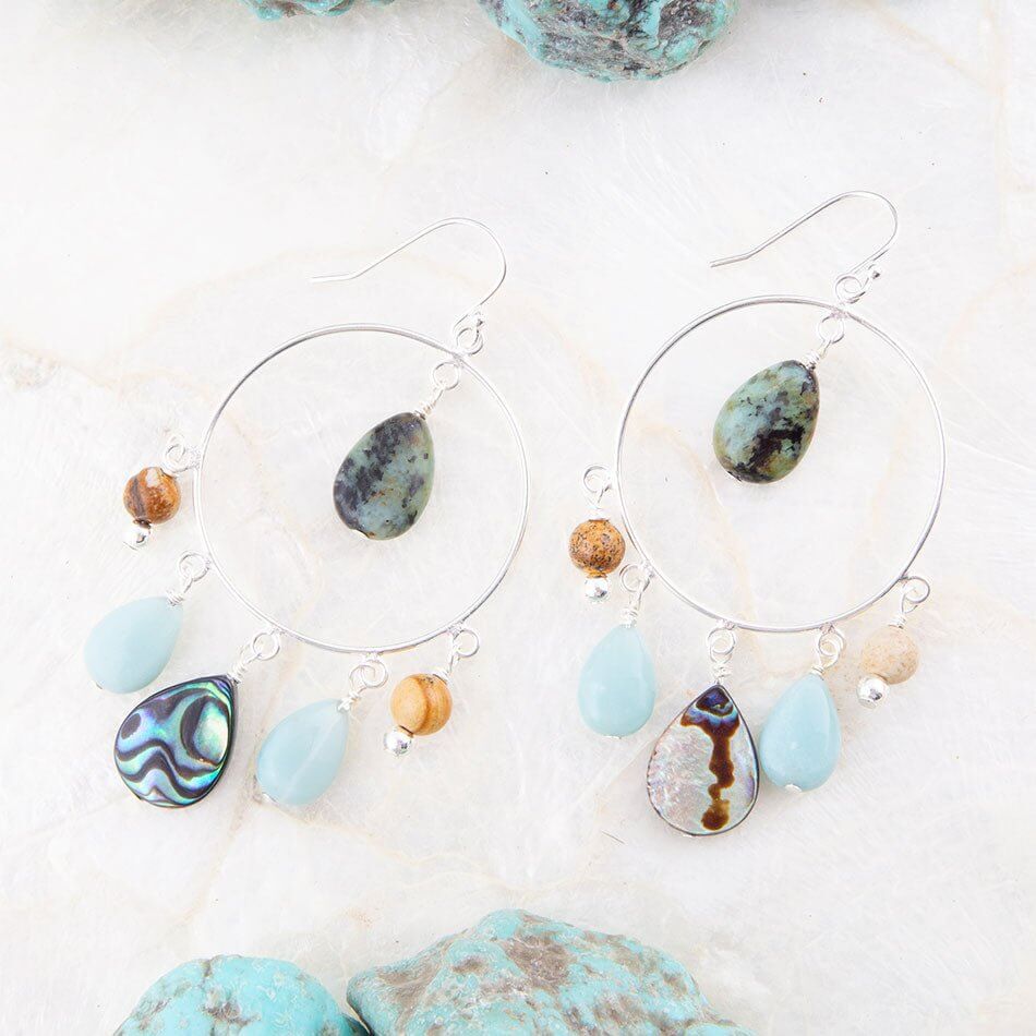 Ajo Abalone Sterling Silver Circle Earrings