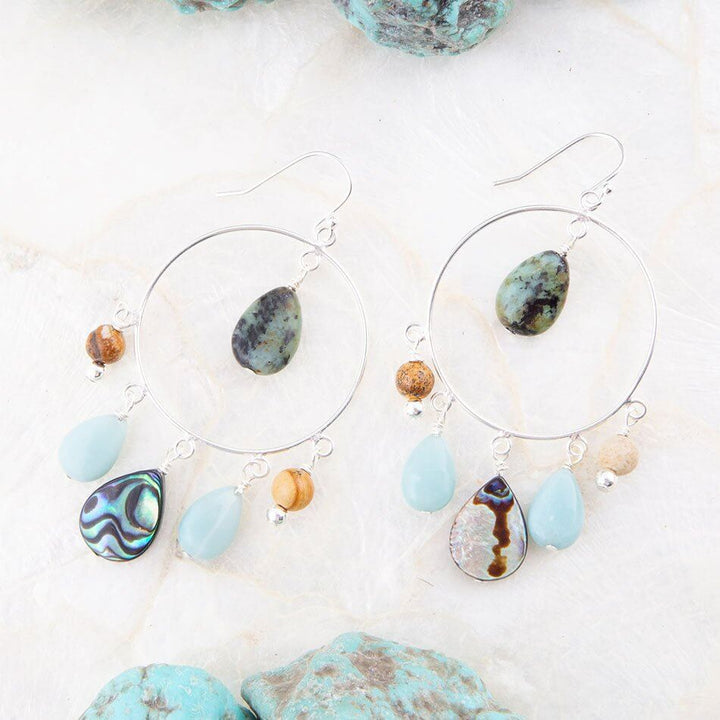 Ajo Abalone Sterling Silver Circle Earrings