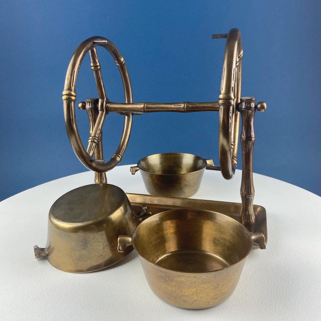 Antique Heavy Brass Ferris Wheel for Candy Nuts Condiments. Perfect for Kid or Adult Parties. Garden Bar Game Room Gatherings. Gift for Dad.