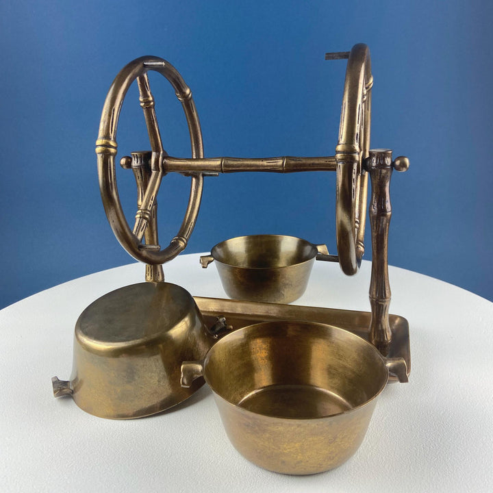 Antique Heavy Brass Ferris Wheel for Candy Nuts Condiments. Perfect for Kid or Adult Parties. Garden Bar Game Room Gatherings. Gift for Dad.