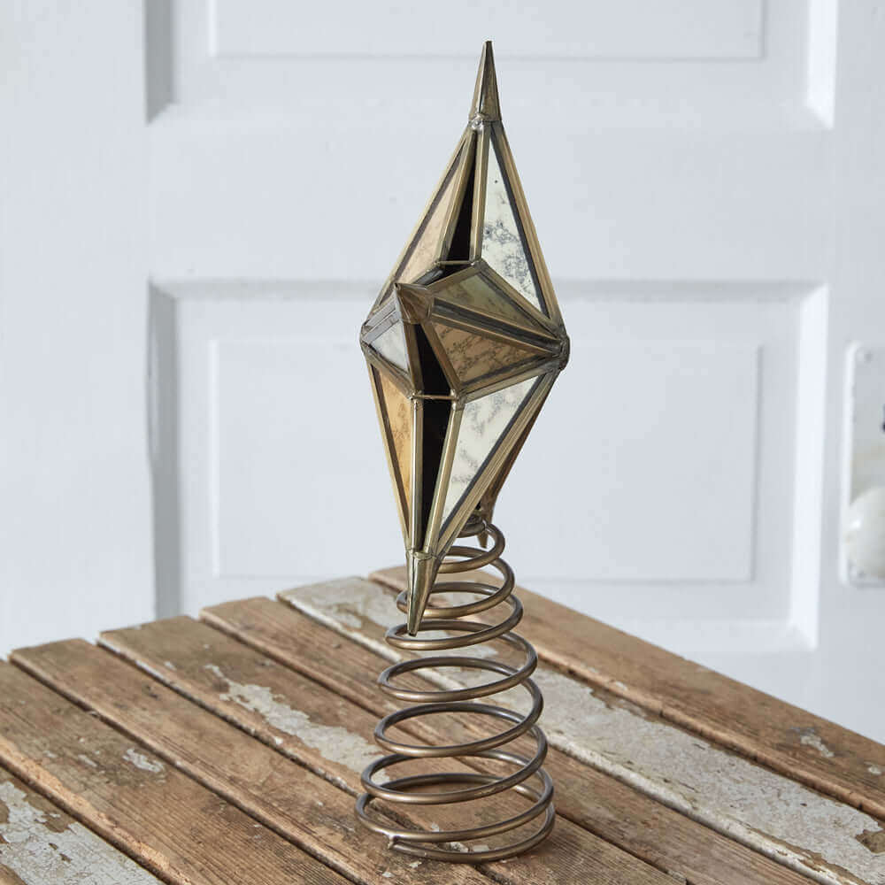 Antique Mercury Glass Star Christmas Tree Topper