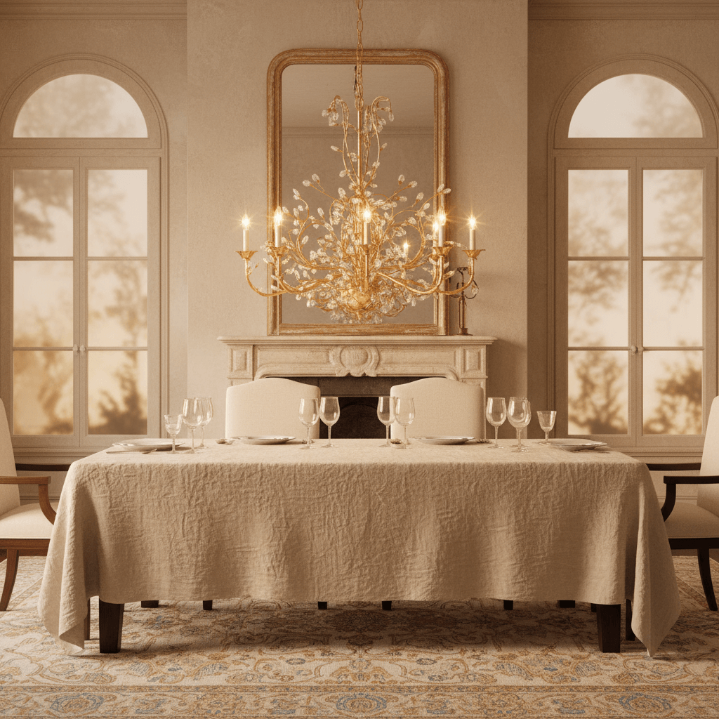 Antique Gold and Crystal Branch Chandelier