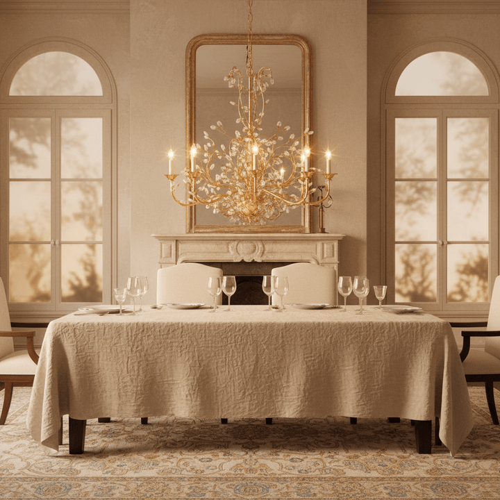 Antique Gold and Crystal Branch Chandelier