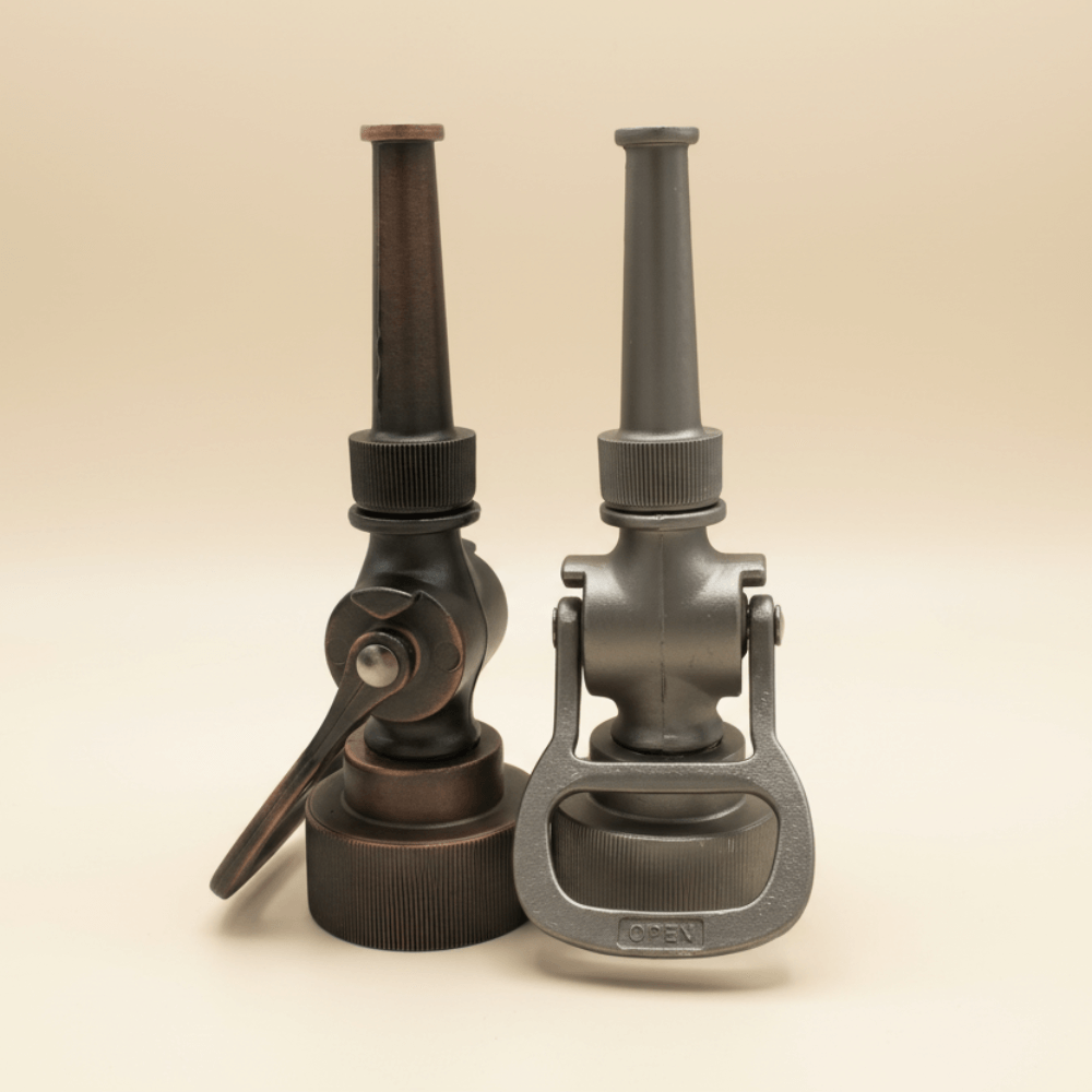 Antique-Style Fire Hose Nozzle Bottle Opener for vintage firefighter gifts and barware enthusiasts.