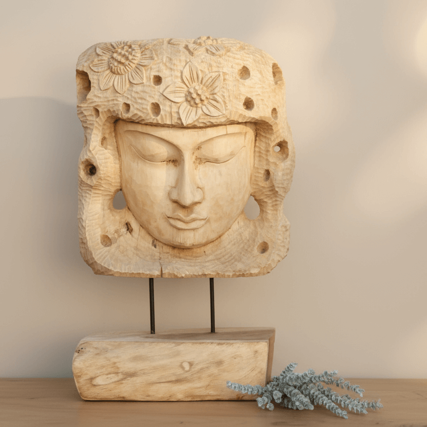 Antique Teak Buddha Sculpture from Madura