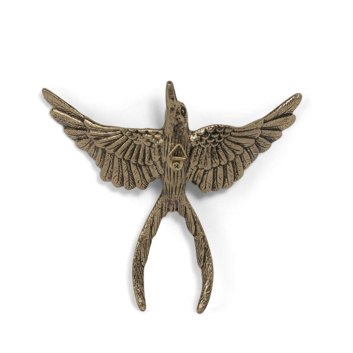 Antiqued Gold Flying Bird Wall Art Sculpture showcasing the beauty of flight and vintage design details.