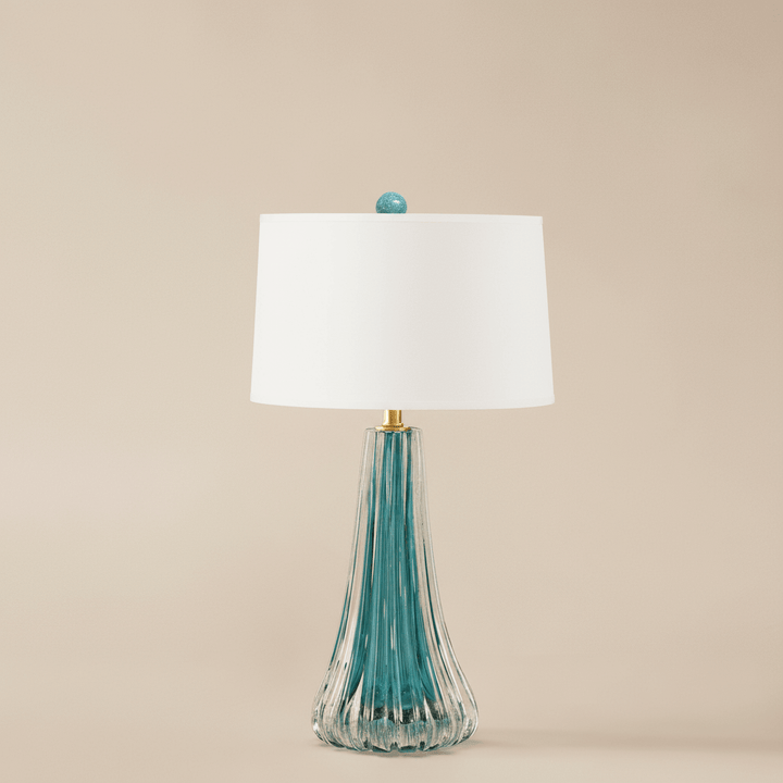 Handcrafted Italian Blue Murano Glass Table Lamp