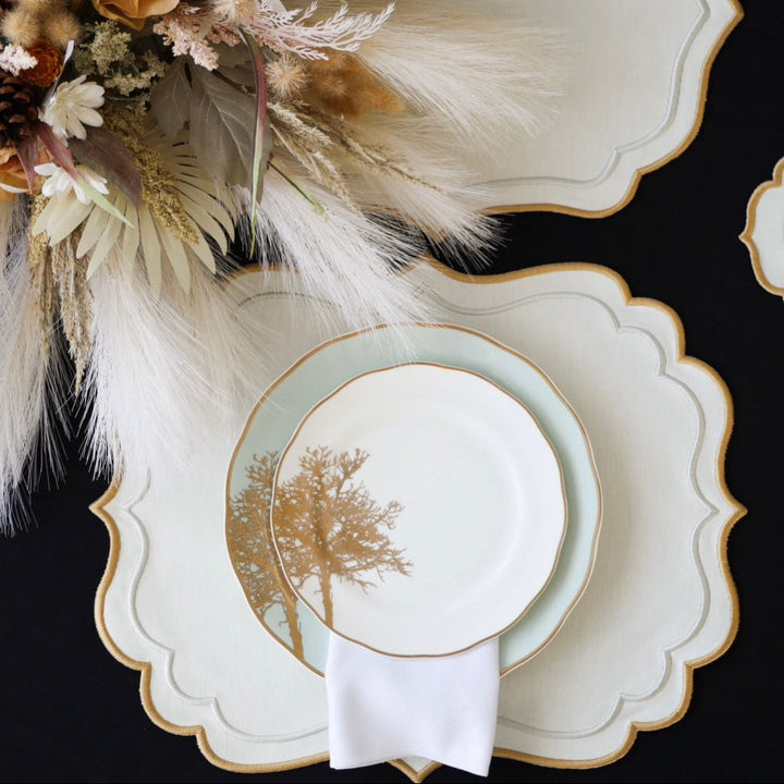 ARISTA IVORY RECTANGLE FABRIC PLACEMAT (Set Of 4)
