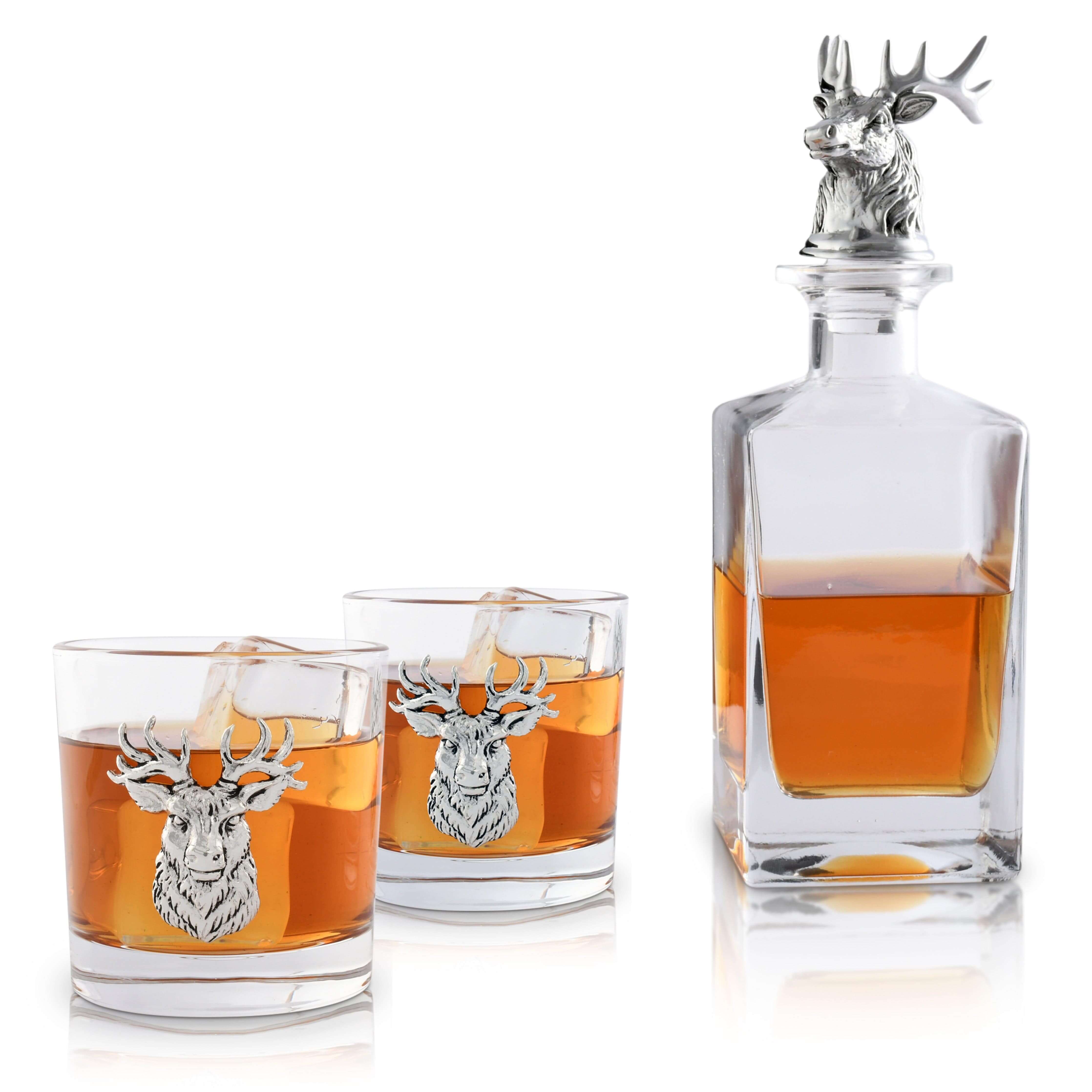 Arthur Court Designs Elk Deer Bust Decanter Set