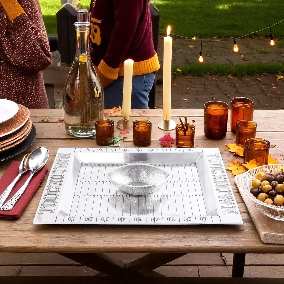 Football Field Chip and Dip Tray and Bowl