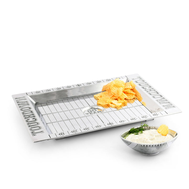 Football Field Chip and Dip Tray and Bowl