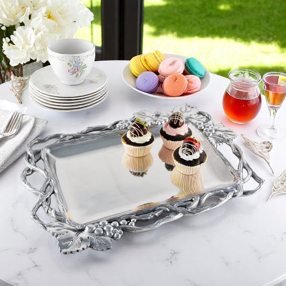 Grape Open Vine Rectangle Tray