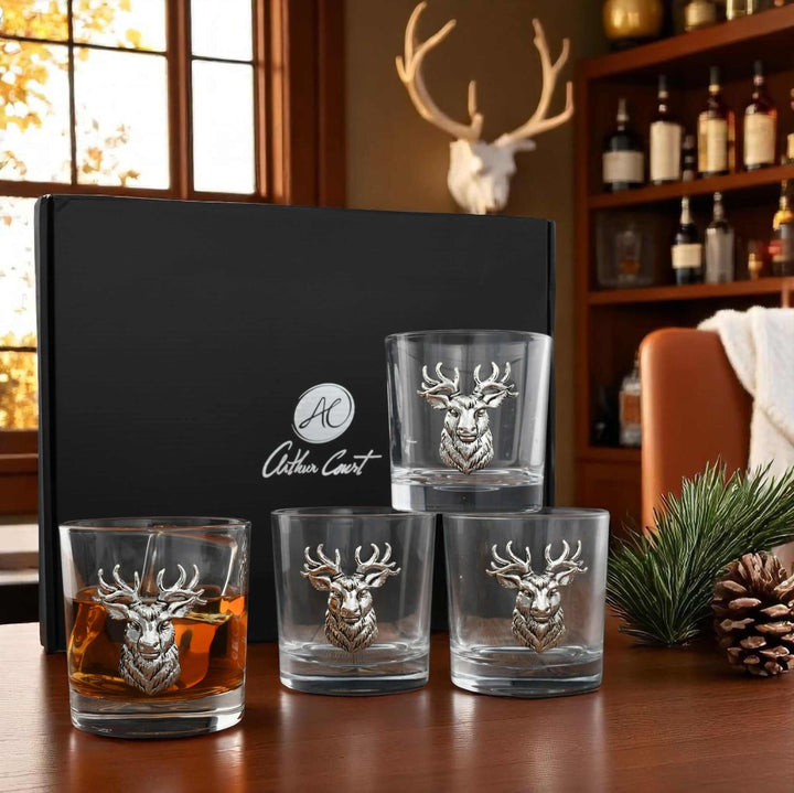 Elk Head Bar Glasses Set of 4