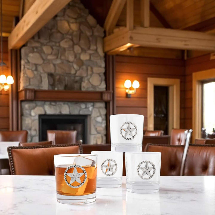 Western Star Bar Glasses Set of 4