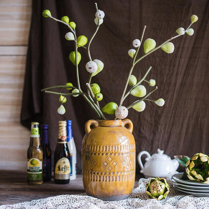 Artificial Fig Fruit Stem 30" Tall Silk Branch