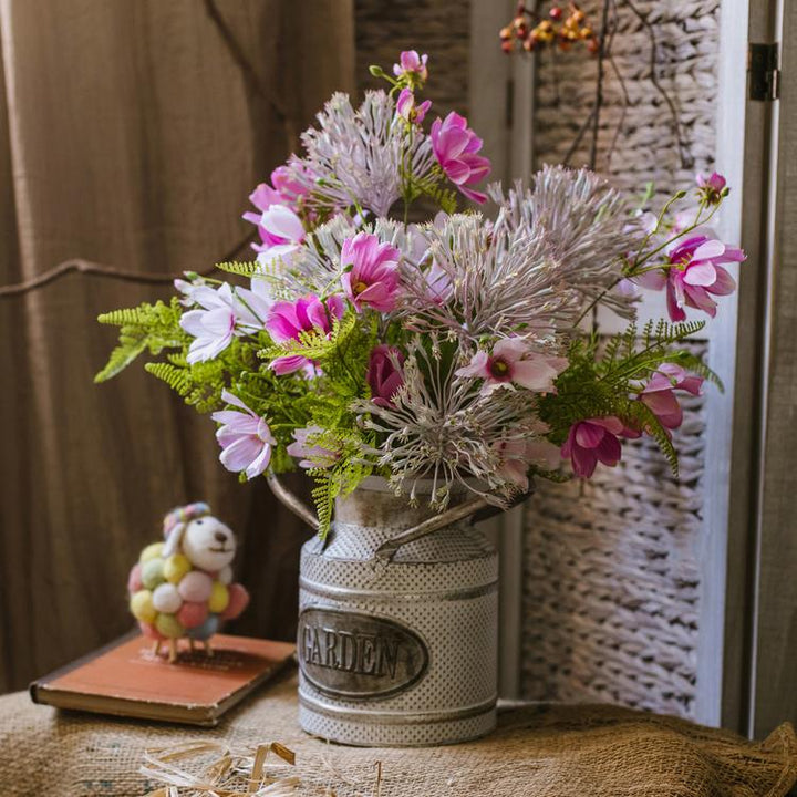 Artificial Silk Flower Bouquet Pink Daisy  20" Tall