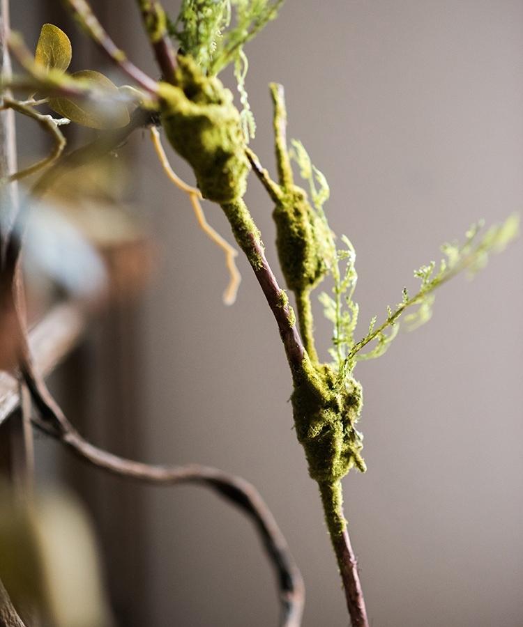 Artificial Plant Moss Rattan Stem 35" Tall