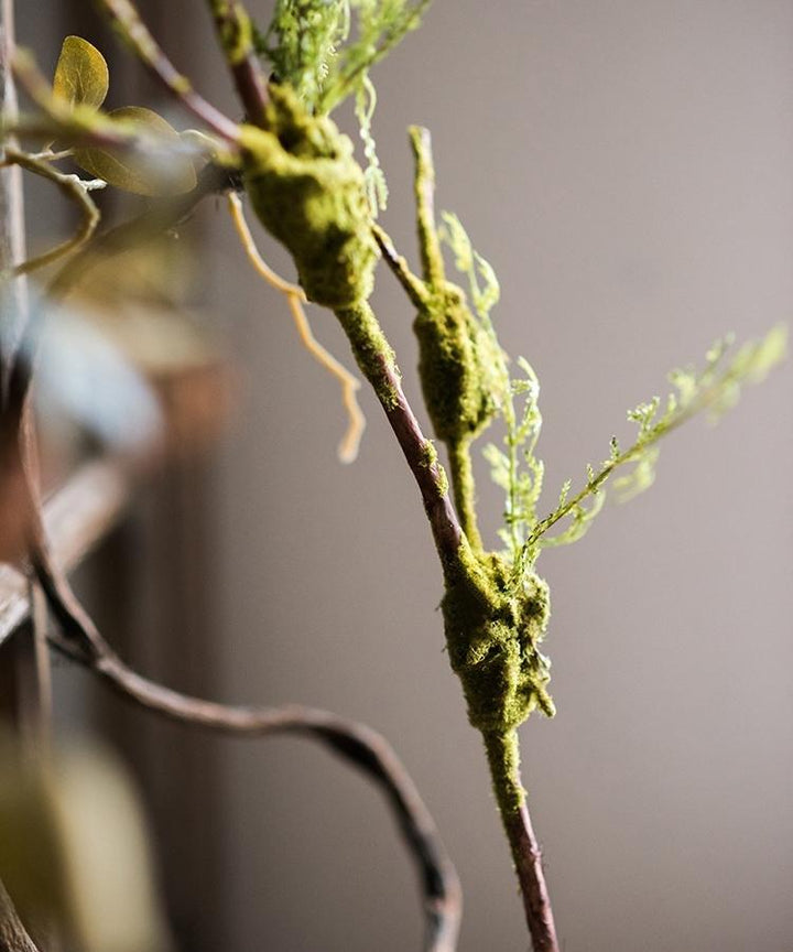 Artificial Plant Moss Rattan Stem 35" Tall