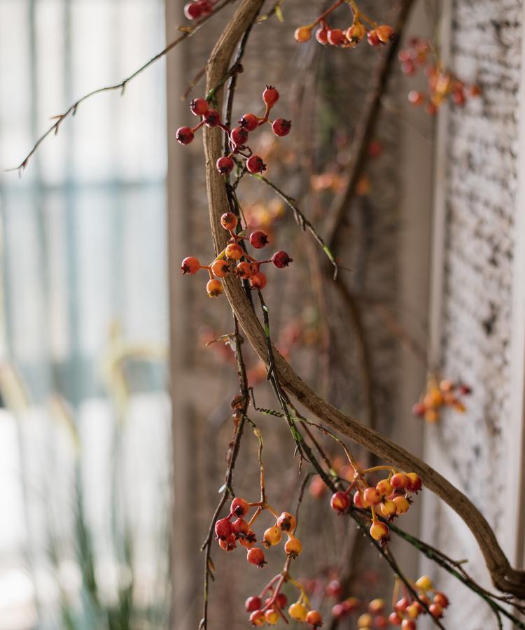 Artificial Vine Orange Faux Berry 39" Long