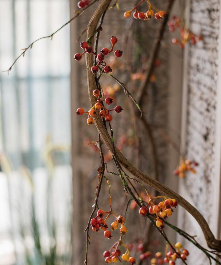 Artificial Vine Orange Faux Berry 39" Long
