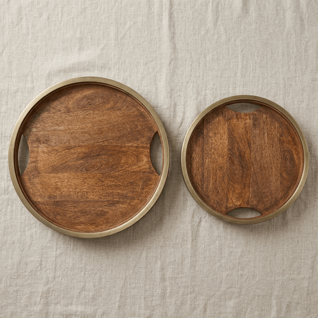 Aurelle Mango Wood Trays, Set of 2