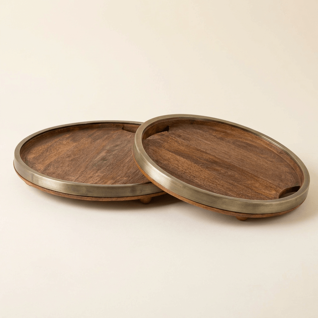 Aurelle Mango Wood Trays, Set of 2