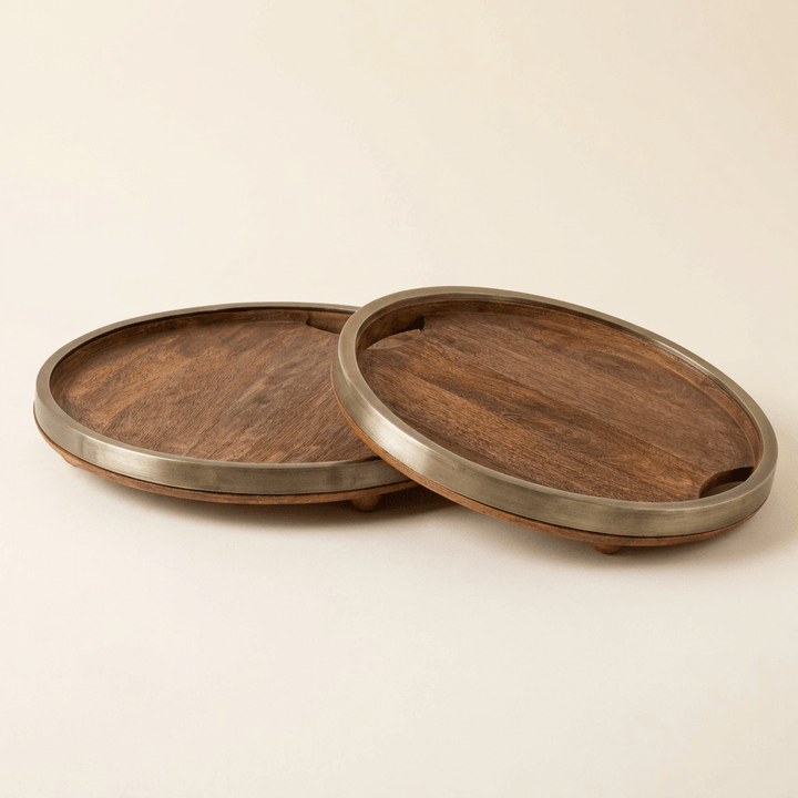 Aurelle Mango Wood Trays, Set of 2