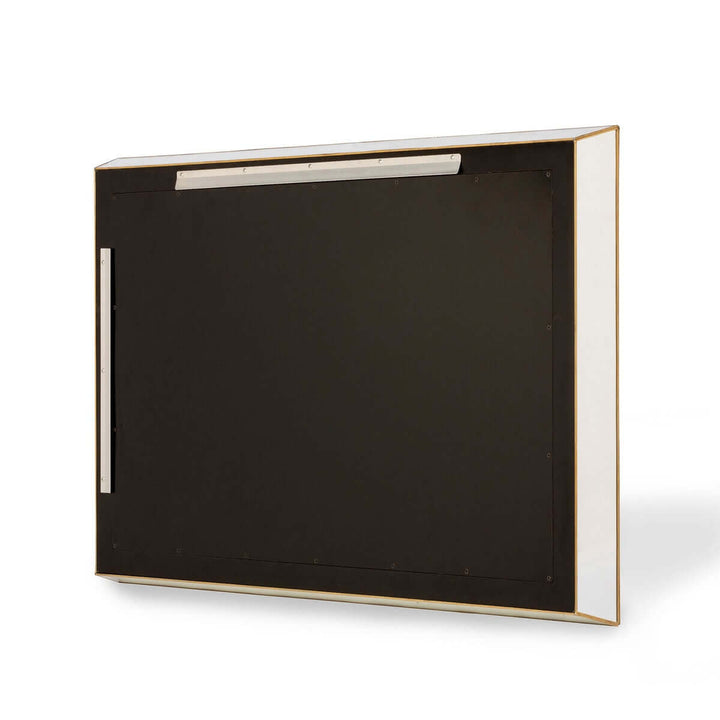 Back view of Vintage Beveled Wall Mirror with Gold Trim highlighting rear mounting features.