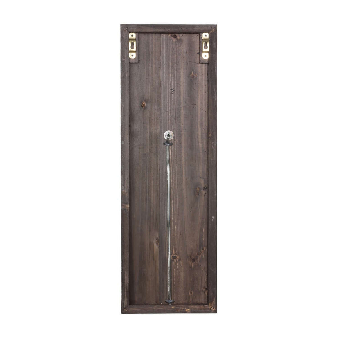 Back view of Antique French Country Wall Sconce Light showing wooden mounting panel and hardware.