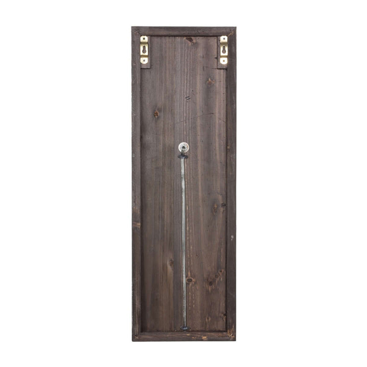 Back view of Antique French Country Wall Sconce Light showing wooden mounting panel and hardware.