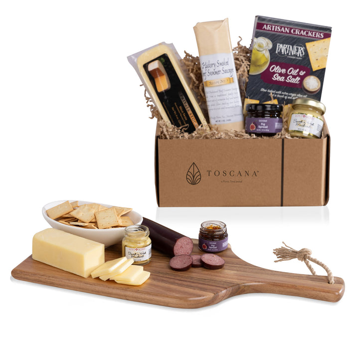 Artisan 18" Charcuterie Board with Gourmet Gift Pack