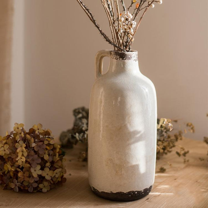 Binglie Glazed Pottery Vase with Single Handle