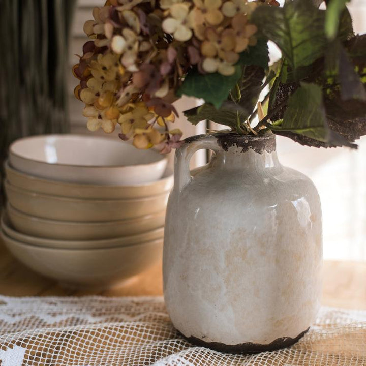 Binglie Glazed Pottery Vase with Single Handle