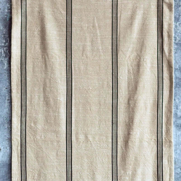 Cotton Black and Beige Striped Runner