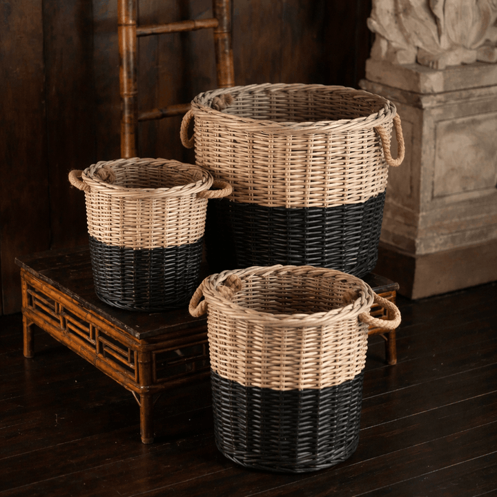Willow Dipped Black Basket Set