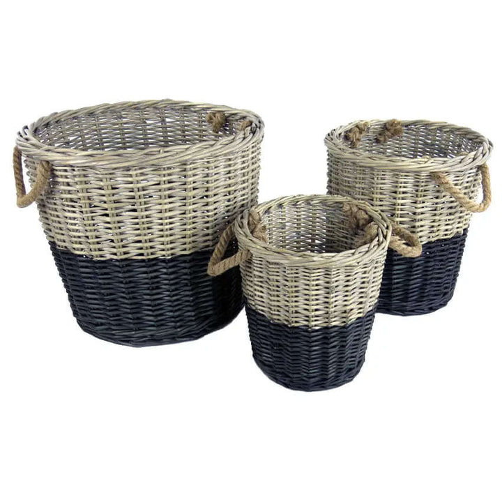 Willow Dipped Black Basket Set